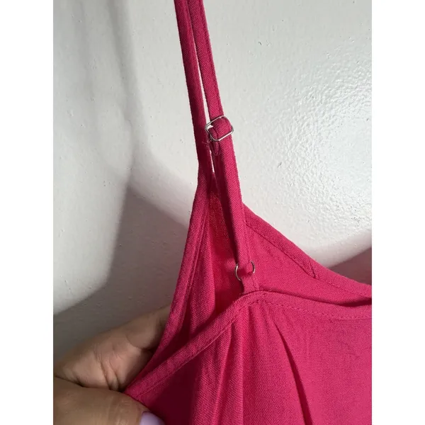 Vero Moda My Milo Linen Blend Singlet Short Casual Sundress Dress‎ Pink Large - Image 4