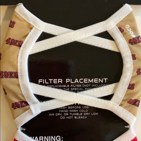 NFL San Francisco 49ERS Mask Set Pocket For Filter NWT - Image 6