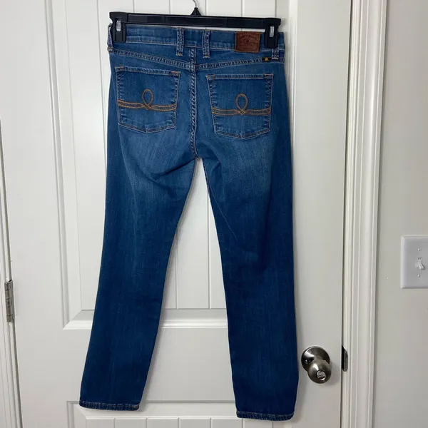 EUC Lucky Brand women’s blue medium wash Sofia‎ capri denim jeans summer stretch - Image 4