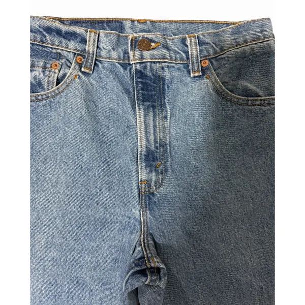 Levi's 551 Relaxed Fit Tapered Leg‎ Classic Blue Denim Jeans Women's Size 8 Med - Image 7
