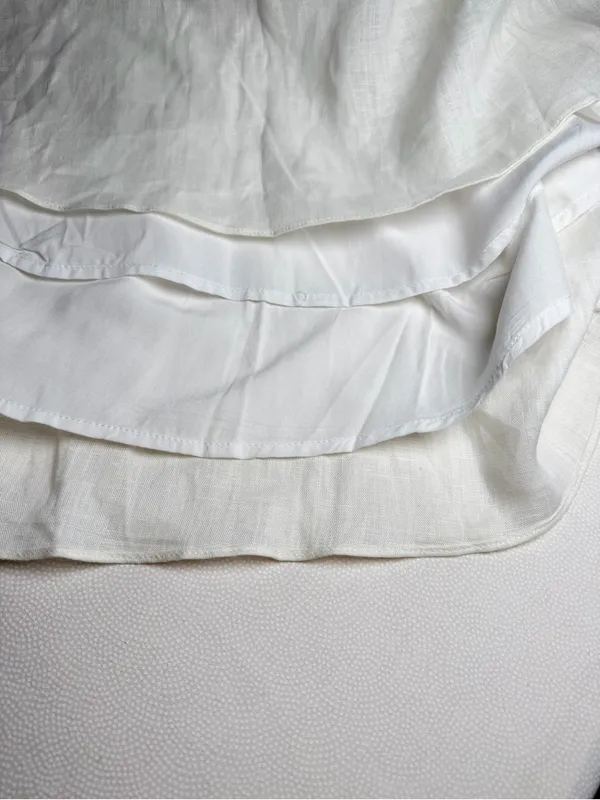 Dissh Gemima White 100% Linen Maxi Skirt Size US 2 NWT Lined A-Line Coastal - Image 10