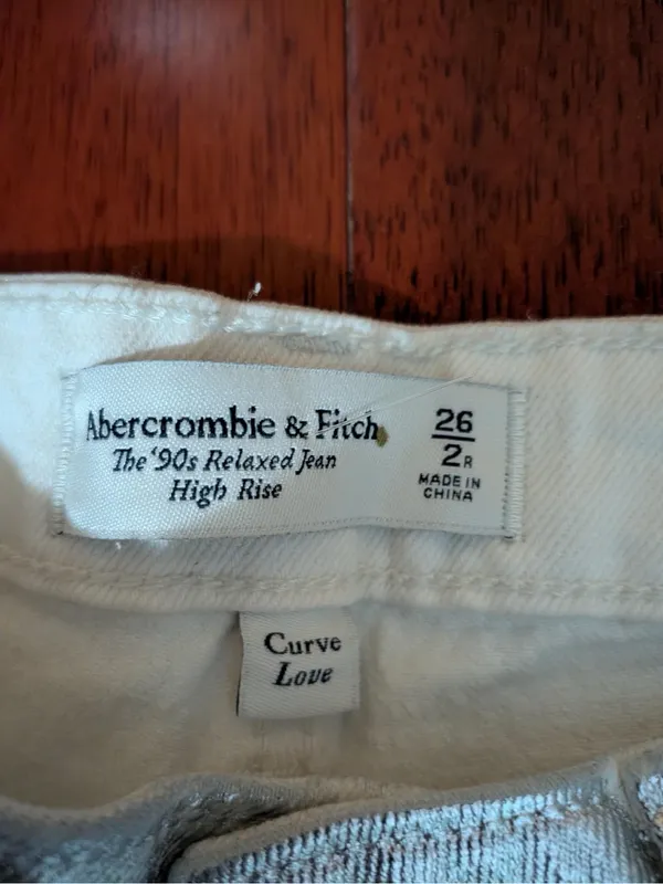 Abercrombie & Fitch Silver High-Rise Straight Jeans - Image 3