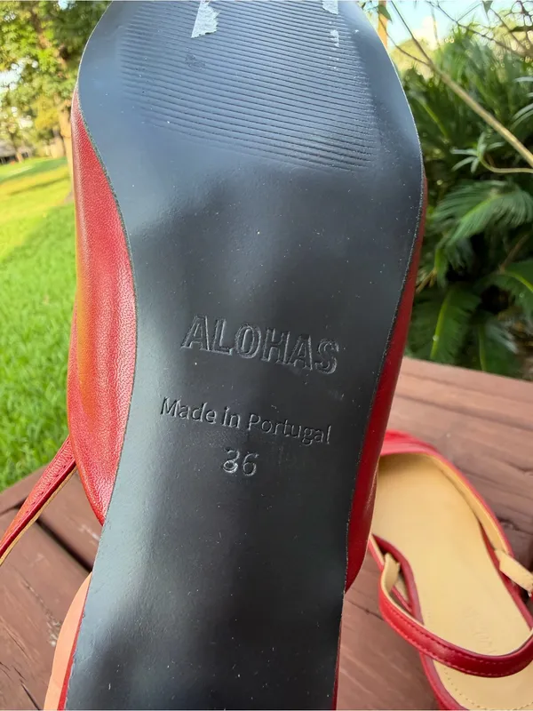 ALOHAS Lindy Bliss Red Leather Slingback Pumps Size 6 $170 - Image 8