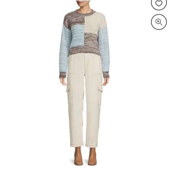 *Madden NYC Colorblock Knit Cropped Long Sleeve Sweater - Image 3