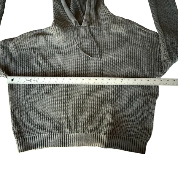 Aerie OFFLINE Oversized Hooded Ribbed Knit Sweater Smoked Gray Women’s Medium - Image 12