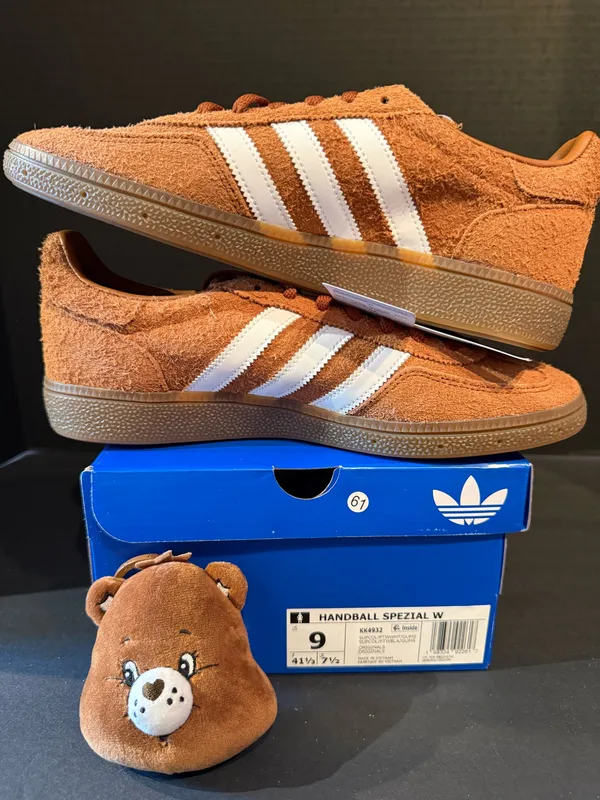 Rare Women’s Adidas handball Spezial “Care Bears” size 9w comes with care bear - Image 2