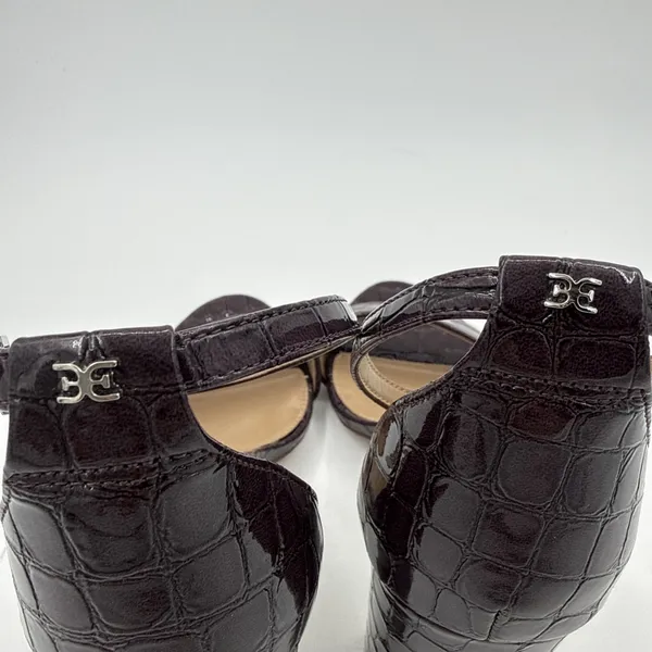 Sam Edelman Womens Yaro Sandal 10.5 Eggplant Leather Chunky Heel Ankle Strap - Image 8