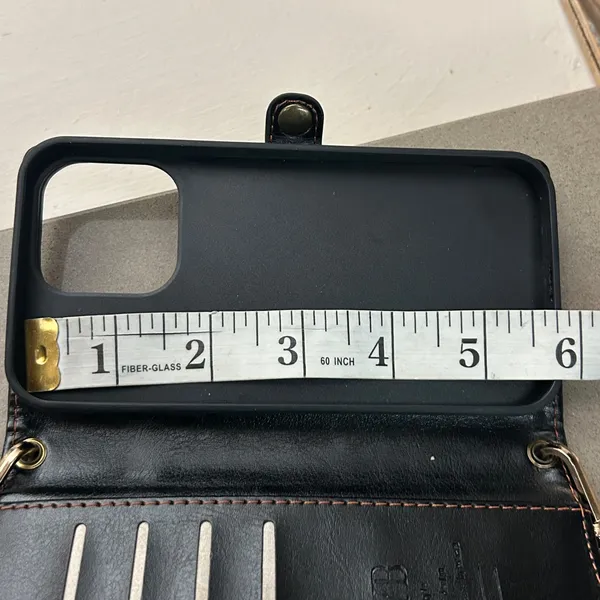 Phone Compact Black Crossbody Wallet Bag with Removable Strap excellent shape - Image 8