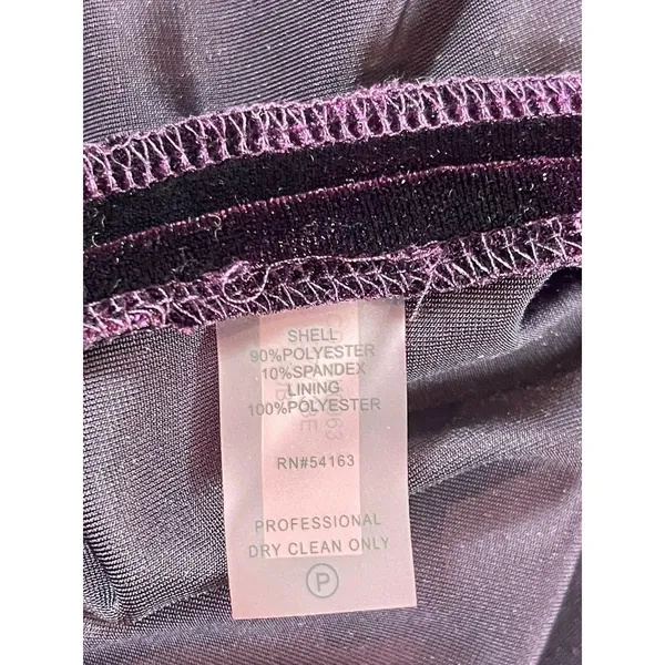 Calvin Klein Women’s Size 10 Velvet Bell Sleeve Sheath Dress Deep Purple Holiday - Image 6