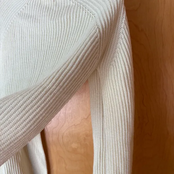 Free People Cardigan Womens OS Cream Ribbed Knit Shawl Collar Open Front Sweater - Image 3