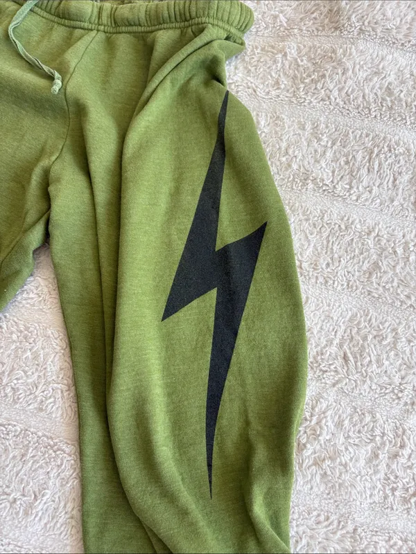 Aviator nation sweats size large bolt olive green - Image 3