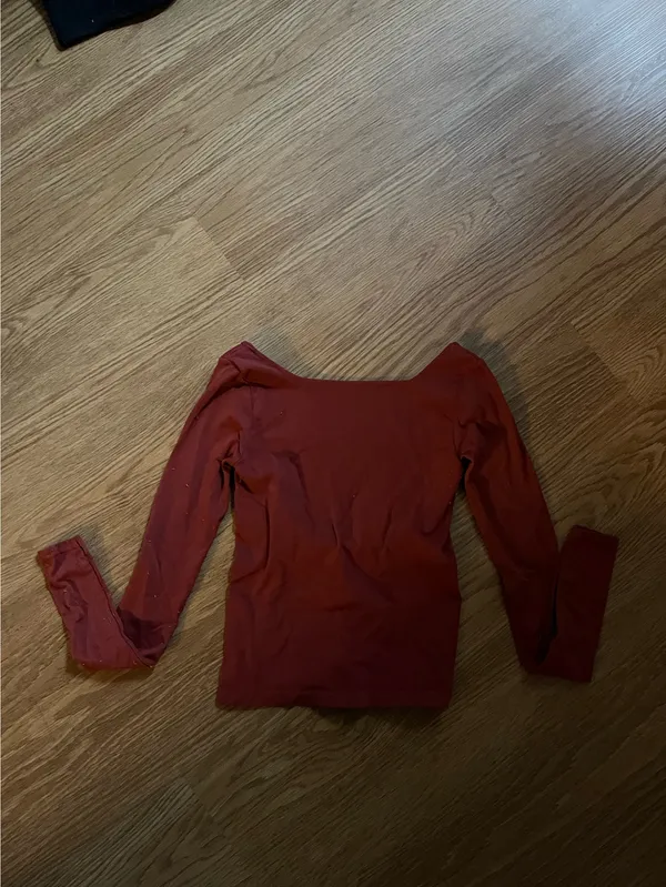Free People Long Sleeve Dark Red Maroon Top - Image 2