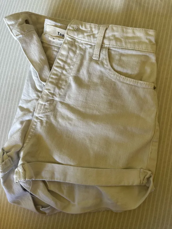 TNA White Shorts Aritzia Denim - Image 3