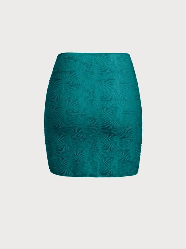 Berlook Dark Green Jacquard Cover-up Skirt - Image 7