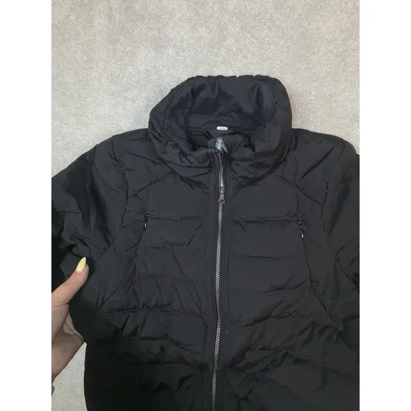 Lululemon Fluffed Up Jacket Women's 6 Black Zip Up Goose Down Reflective Running - Image 10