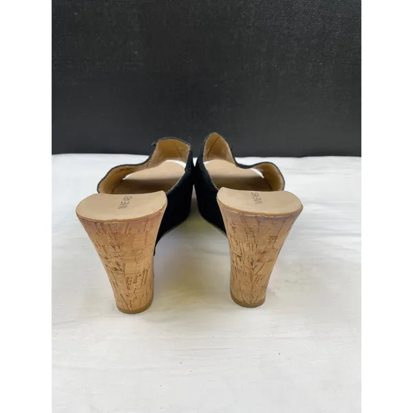 Nine West Women's Black Suede Shoes/Wedge Sandals Heel 4" Size 10 SKU 3742 - Image 6