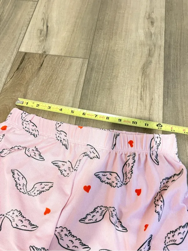 Grayson Social Women’s Sleep pajama Shorts angel‎ wings heart print pink medium - Image 7