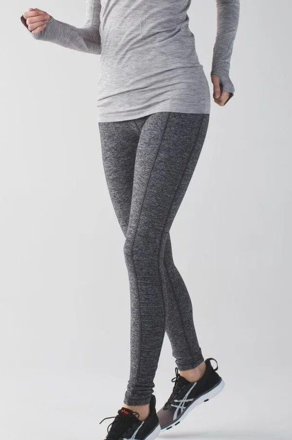 Lululemon Run Turn Around Tight Heathered Black Womens Size 8 Athleisure Running - Image 2