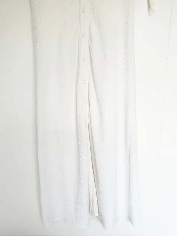 NWT SALTED HOUSES Boutique Collared Button-Front Midi Dress in Ivory Size Medium - Image 3
