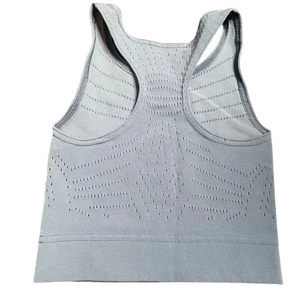 FP Movement By Free People Seamless Ribbed Crop Tank‎ Top XS TP Blue Mesh Cutout - Image 2