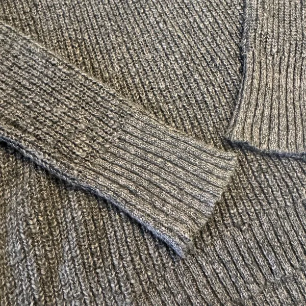 American Eagle Women's Cold Shoulder Brown Knit Sweater Zipper‎ Detailing Sz SM - Image 7