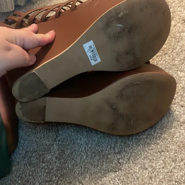 Torrid wedge sandal tall brown size 10w neutral - Image 7