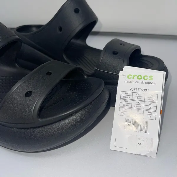 New Crocs Classic Crush Sandal Black High Heel - LIMITED EDITION NWT Size W9 M7 - Image 7