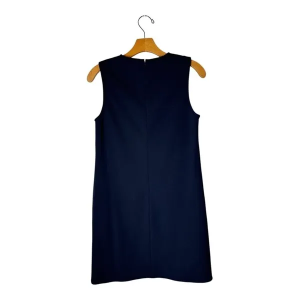 Anthropologie 4C Dress‎ Women 6 Navy Blue Black Lace Detail A Line Shift Mini - Image 2