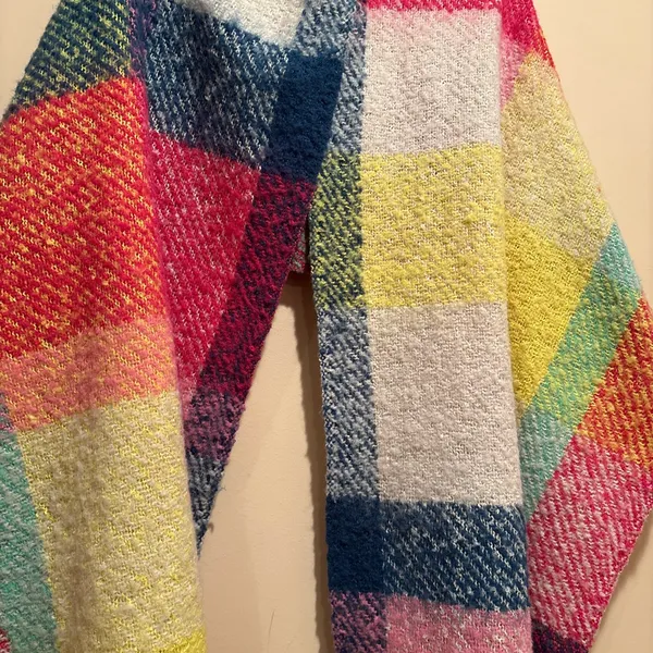 Colorful Plaid Scarf Red - Image 2