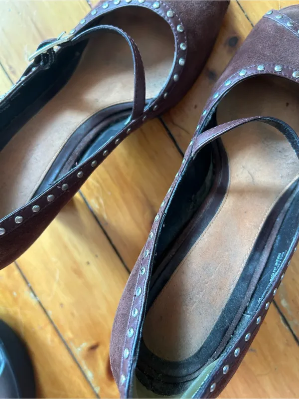 Aerosoles Peep Toe Pump Suede Brown Comfort Shoe 8 transpose - Image 5