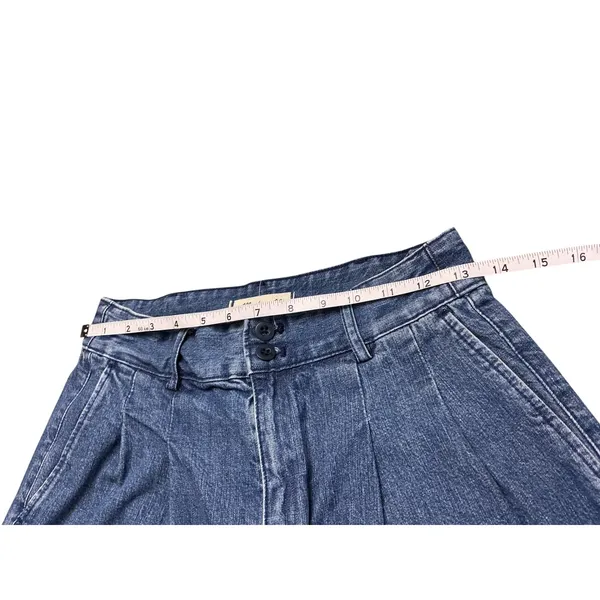 Madewell Wide Leg Pleated Jeans Medium Wash Blue High Rise‎ Trouser Size 0 - Image 12