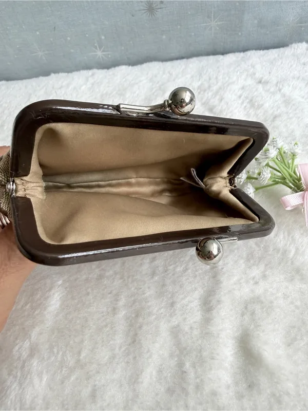 Coach Park Signature Framed Coin Purse (Style F66117) Khaki/Mahogany - Image 5