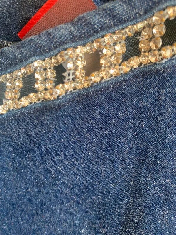 Vintage Rhinestone Detailed Low-Rise Denim Pants - Image 7