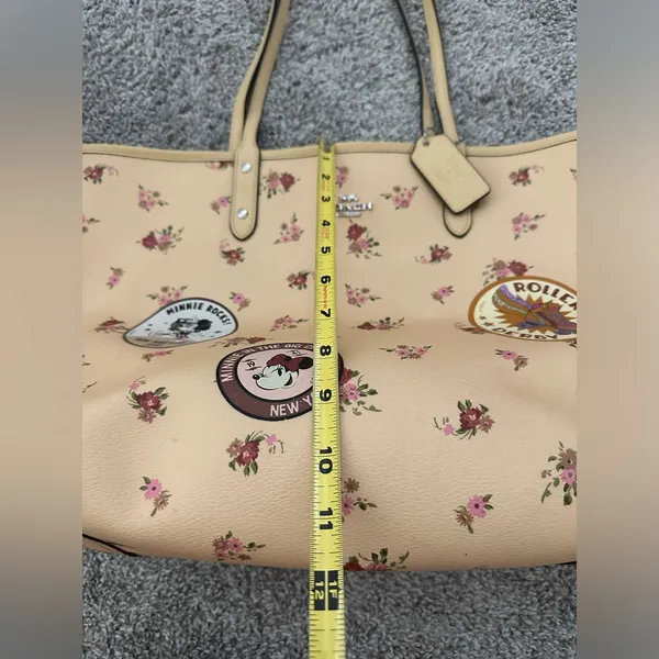 Coach x Disney Floral Tote Bag (NO WRISTLET) - Image 6