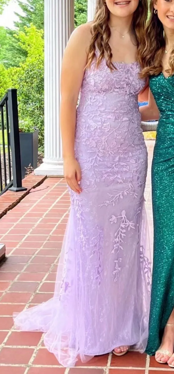 Amelia Couture Lilac Prom Dress - Image 3