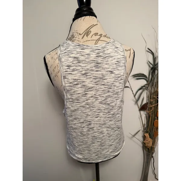 Lululemon High Neck Space Dye Tank Top White Black Size 10 Activewear Athleisure - Image 2