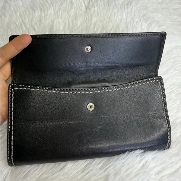 y2k COACH Vintage Soho Black Turn Lock Wallet - Image 5