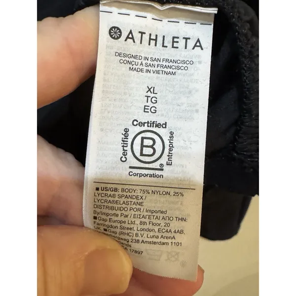 Athleta‎ Transcend Half Zip Black Size XL Ruched Sides Athlesiure Performance - Image 6