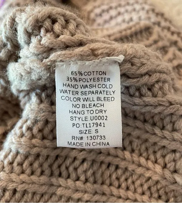 Umgee Grey Lavender Oversized Open Knit Turtleneck Sweater Small - Image 6