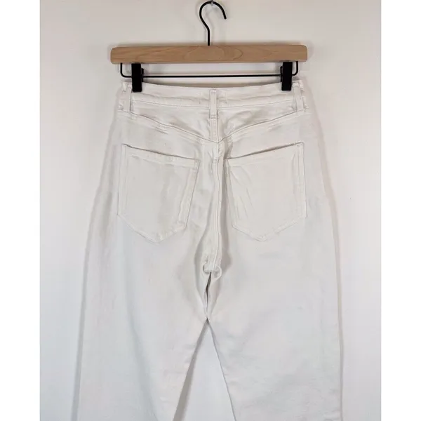 AGOLDE Womens Jeans White Riley High Rise Straight Crop Denim Button Fly Size 27 - Image 11