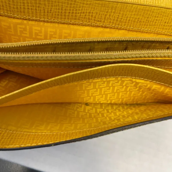 Fendi Tobacco/Yellow Zucca Coated Canvas & Leather Long Wallet - Preowned - Image 12