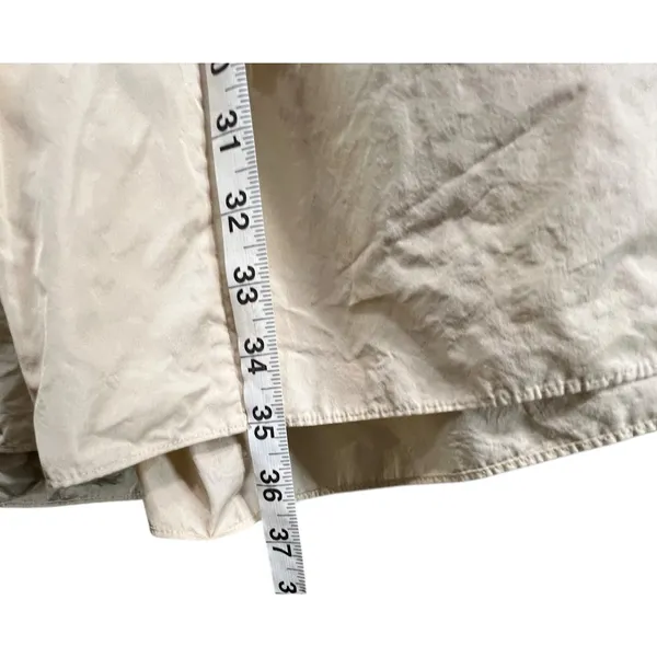 Aritzia Wilfred Opera Babydoll Dress Womens M Tan Cream Taffeta‎ Puff Sleeve - Image 11