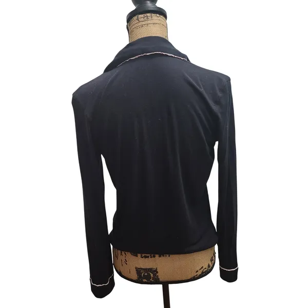 Victoria's Secret‎ XS Pajama Top Black Long Sleeve Sleepwear - Image 2
