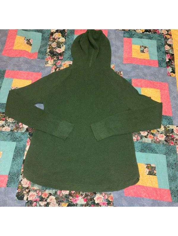 Lauren Ralph Lauren Green Knit Hooded Sweater Woman’s Size Medium Outdoor RL - Image 5