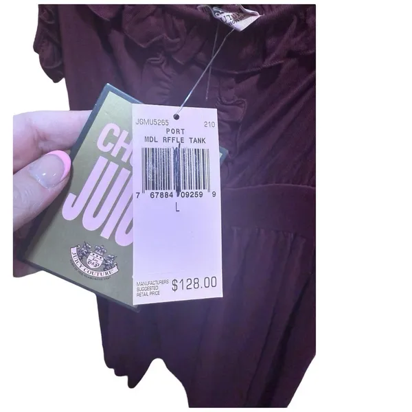 Juicy Couture Large Tank Women's Size 90's Y2K Ruffle Fairycore Whimsycore NWT - Image 8