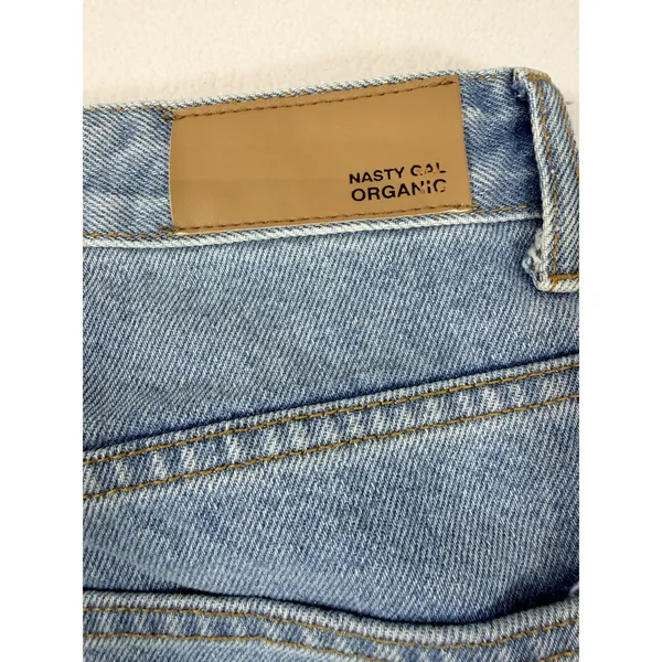 Nasty Gal Jeans Women 8 Blue Straight Leg Organic Cotton Denim High Rise - Image 7
