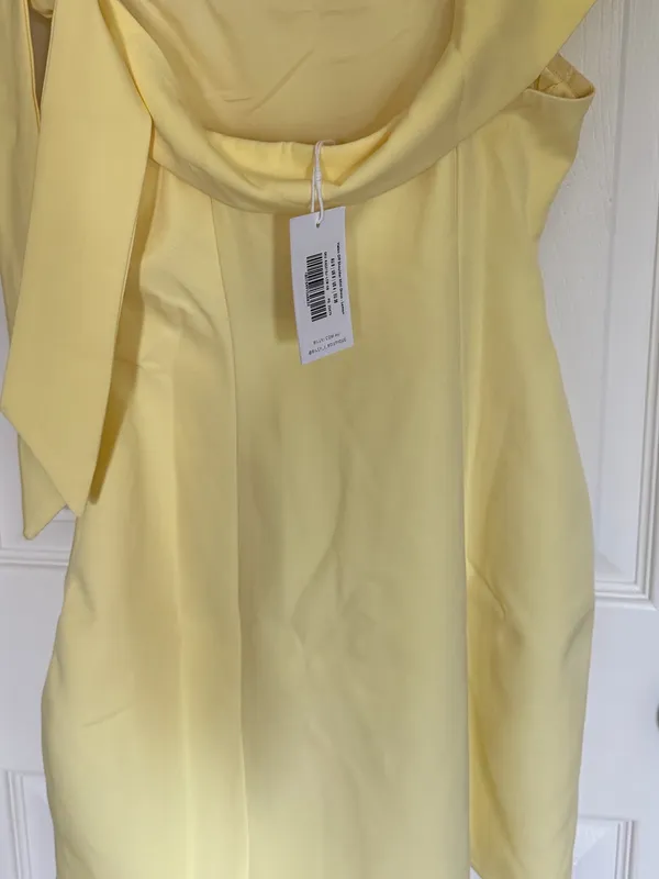 NWT Billy J Off Shoulder Mini Dress - Butter Yellow Small - Image 3