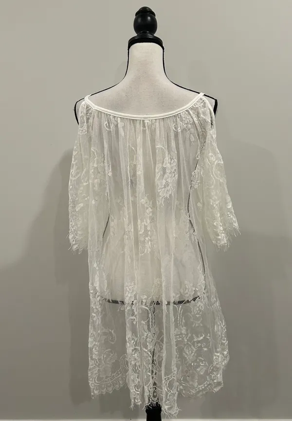 Lace Cover Shirt White Size XXL - Image 5
