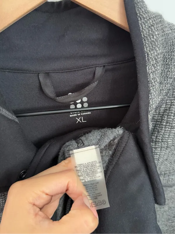 Title Nine Women’s XL Grey Full Zip Up Long Shacket Wool Outdoor Hike Winter - Image 3