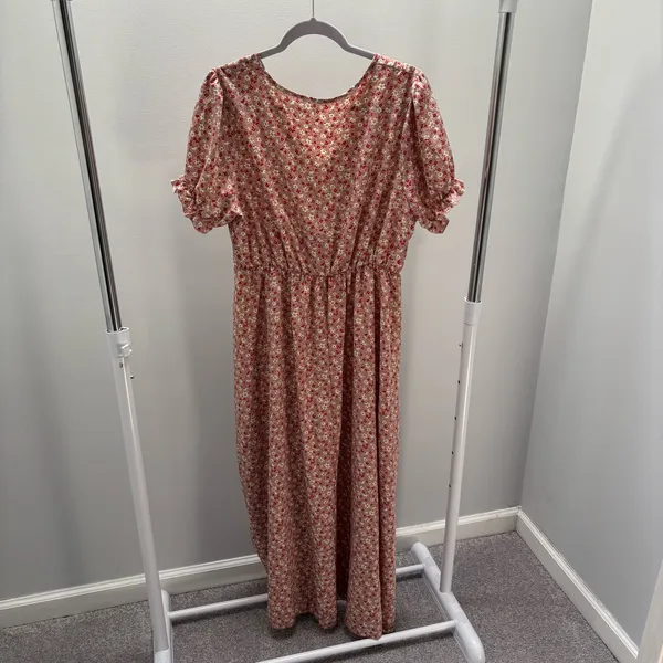 SHEIN Pink Floral Surplice Maxi Dress - Image 4